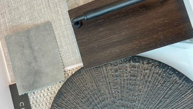 Flatlay av ulike materialer